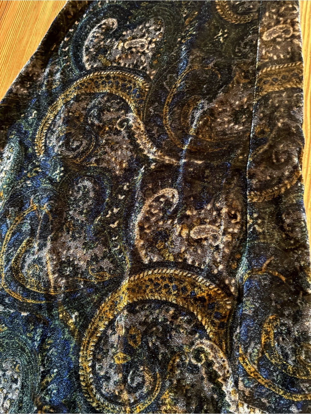Free People Maura Velvet Paisley Burnout Flare Pants - Picture 6 of 7